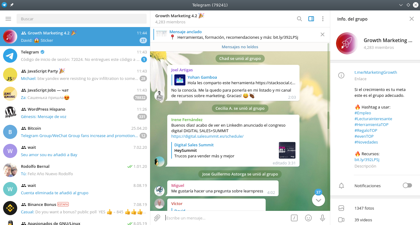 Telegram Client versión 2.1