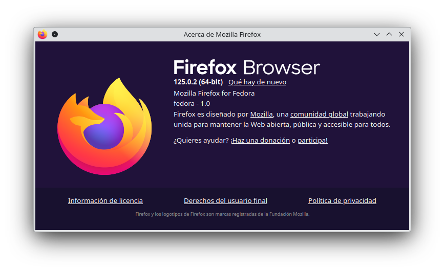 Firefox en Fedora 40