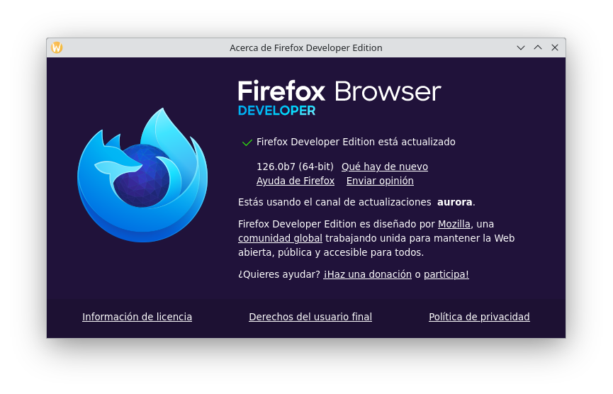 Firefox Dev en Fedora 40