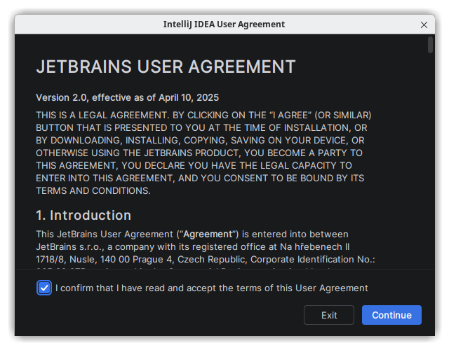 Intellij IDEA en Fedora 44